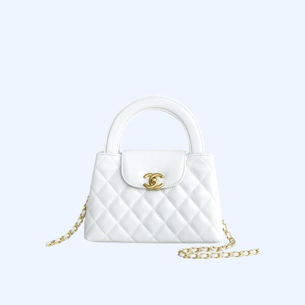 샤넬 23FW 켈리백 미니 화이트 금장 AS4416