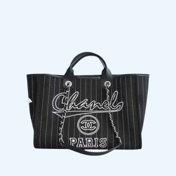 샤넬 맥시 쇼핑백 블랙(실버)