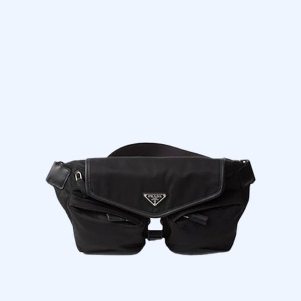 프라다 리나일론 가죽 숄더백