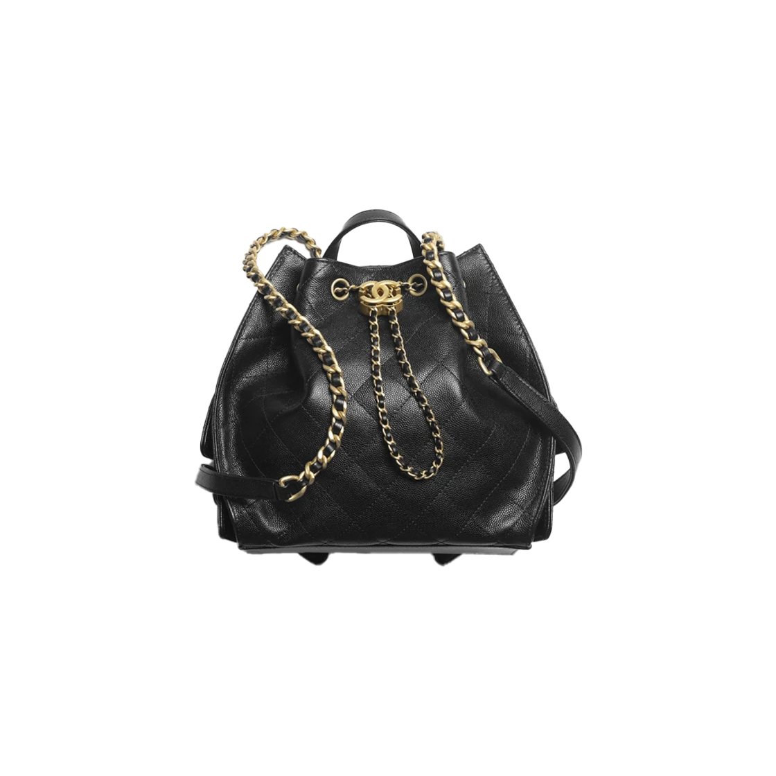 CHANEL 25 미디엄 백팩 블랙