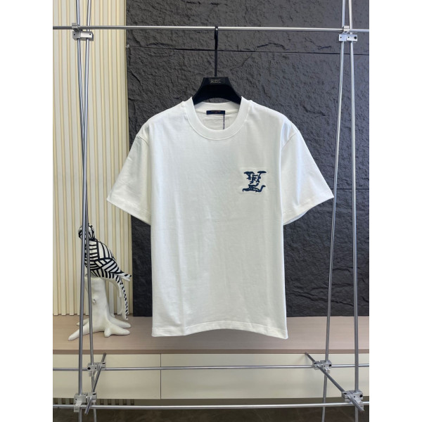 LV 로고 반팔 라운드넥